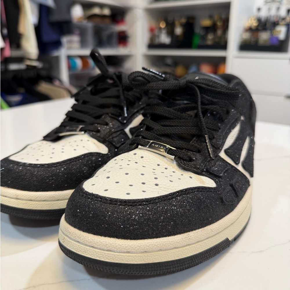 AMIRI Black and White skeleton with sparkles